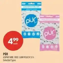 Shoppers Drug Mart Pur aspartame free gum pouch offer