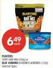Shoppers Drug Mart Planters craft bar mix or blue diamond seasoned almonds offer