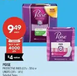Shoppers Drug Mart Poise protective pads or liners offer