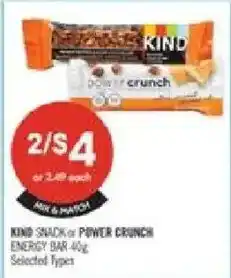 Shoppers Drug Mart Kind snack or power crunch energy bar offer