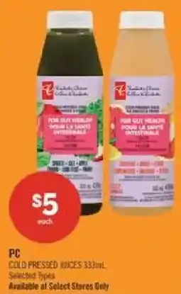 Shoppers Drug Mart PC cold pressed juices offer