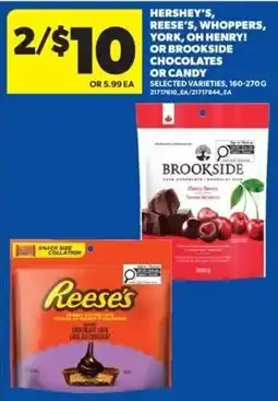 Real Canadian Superstore Hershey's, Reese's, Whoppers, York, Oh Henry! or Brookside chocolates or candy offer