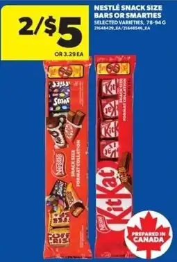 Real Canadian Superstore Nestle snack size bars or smarties offer