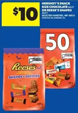 Real Canadian Superstore Hershey's snack size chocolate or reese's shapes offer