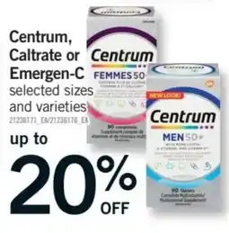 Fortinos Centrum selected sizes and varieties offer