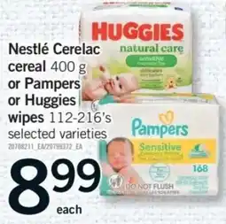 Fortinos Nestlé Cerelac cereal or Pampers or Huggies wipes offer