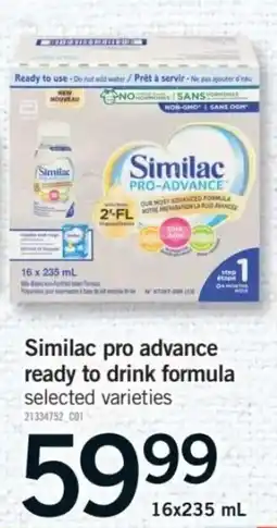 Fortinos Similac pro advance ready to drink formula offer