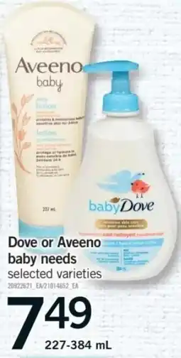 Fortinos Dove or Aveeno baby needs offer