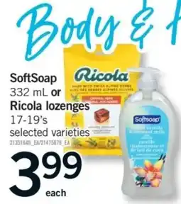 Fortinos SoftSoap Ricola lozenges offer