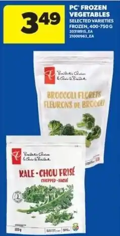 Real Canadian Superstore PC frozen vegetables selected varieties offer