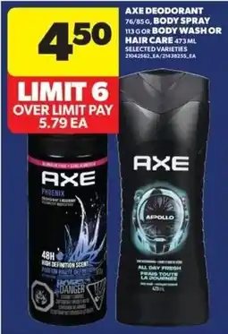 Real Canadian Superstore Axe deodorant body spray or hair care offer
