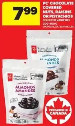 Real Canadian Superstore PC chocolate covered nuts, raisins or pistachios offer