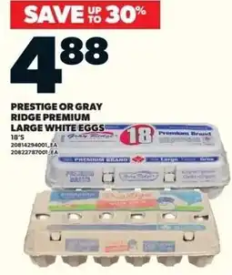 Zehrs Markets Prestige or Gray Ridge Premium Large White Eggs offer