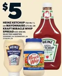 Zehrs Markets Heinz ketchup or mayonnaise or kraft miracle whip spread offer