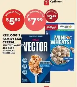 Zehrs Markets Kellogg's family size cereal selected varieties offer