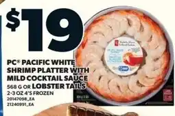 Zehrs Markets PC Pacific white shrimp platter with mild cocktail sauce offer
