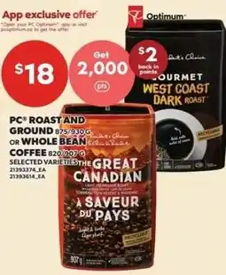 Zehrs Markets PC roast and ground coffee offer