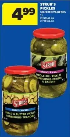 Real Canadian Superstore Strub's pickles selected varieties offer