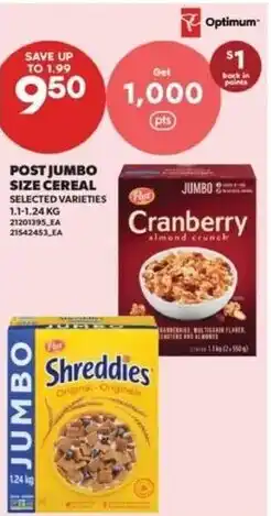 Real Canadian Superstore Post jumbo size cereal selected varieties offer