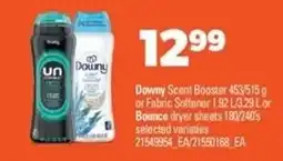 Real Canadian Superstore Downy Scent Booster or Fabric Softener or Bounce dryer sheets offer