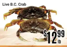 Nations Fresh Foods Live B.C. Crab offer
