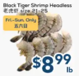 Oceans Fresh Food Market Black Tiger Shrimp Headless offer