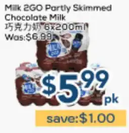 Oceans Fresh Food Market Milk 2GO Partly Skimmed Chocolate Milk offer