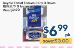 Oceans Fresh Food Market Royale Facial Tissues 3 Ply 9 Boxes offer
