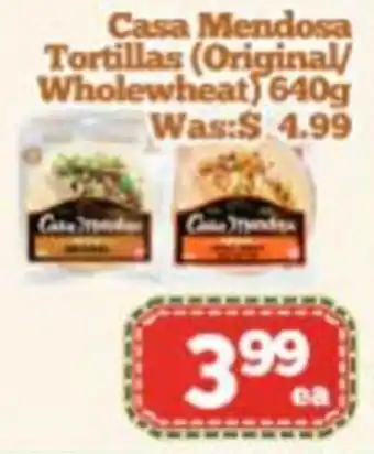 Casa Mendosa tortillas original wholewheat