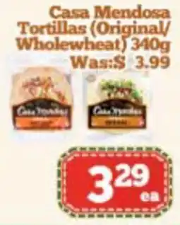 Nations Fresh Foods Casa Mendosa tortillas original wholewheat offer