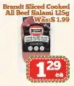 Nations Fresh Foods Brandt sliced cooled all beef salami offer