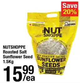 Arz Fine Foods Nutshoppe roasted salt sunflower seed offer
