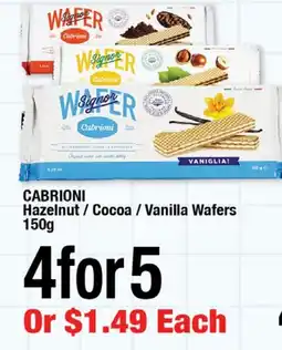 Arz Fine Foods Cabrioni Hazelnut Cocoa Vanilla Wafers offer