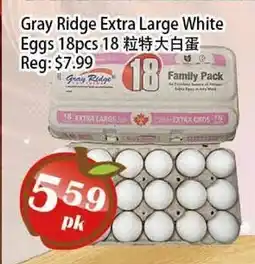 Food Depot Supermarket Gray Ridge Extra Large White Eggs 18pcs offer