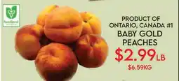 Fiesta Farms PRODUCT OF ONTARIO, CANADA #1 BABY GOLD PEACHES offer