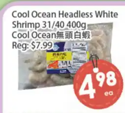 Fresh Palace Supermarket Cool Ocean Headless White Shrimp 31/40 offer