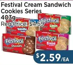 Blue Sky Supermarket Festival cream sandwich cookies offer