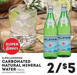 Fresh St Market S.Pellegrino carbonated natural mineral water offer