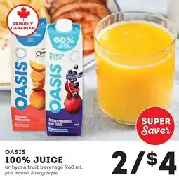 Fresh St Market Oasis 100% juice offer