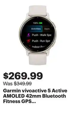 Best Buy Garmin vívoactive 5 Active AMOLED 42mm Bluetooth Fitness GPS Smartwatch - Ivory offer