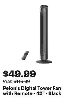 Best Buy Pelonis Digital Tower Fan with Remote - 42 - Black offer