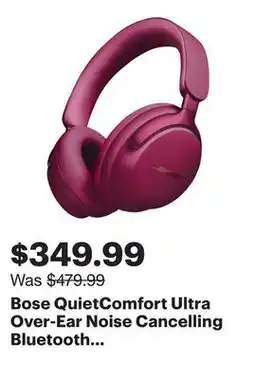 Best Buy Bose QuietComfort Ultra Over-Ear Noise Cancelling Bluetooth Headphones - Deep Plum offer
