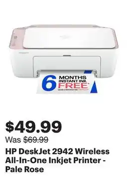 Best Buy HP DeskJet 2942 Wireless All-In-One Inkjet Printer - Pale Rose offer