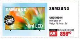 2001 Audio Video UN65M80H SAMSUNG 65 Mini LED 4K Vision AI Smart TV offer