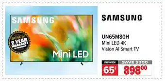 2001 Audio Video UN65M80H SAMSUNG 65 Mini LED 4K Vision AI Smart TV offer