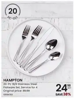 Stokes HAMPTON 20-Pc 18/0 Stainless Steel Flatware Set, Service for 4 offer