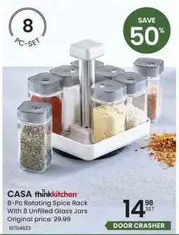 Stokes CASA thinkkitchen 8-Pc Rotating Spice Rack With 8 Unfilled Glass Jars offer
