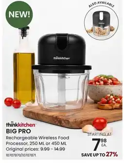 Stokes thinkkitchen BIG PRO Rechargeable Wireless Food Processor offer