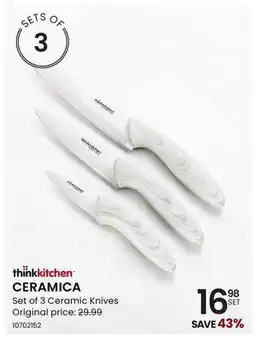 Stokes thinkkitchen CERAMICA Set of 3 Ceramic Knives offer