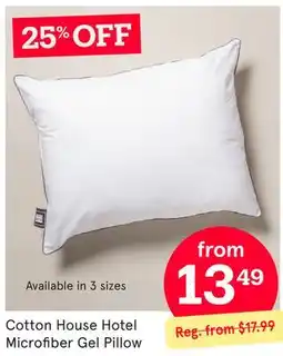 Kitchen Stuff Plus Cotton House Hotel Microfiber Gel Pillow offer